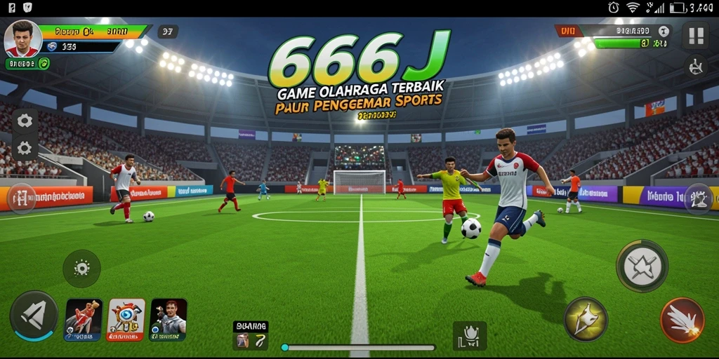 Screenshot dari gameplay seru 666J yang menampilkan aksi olahraga.