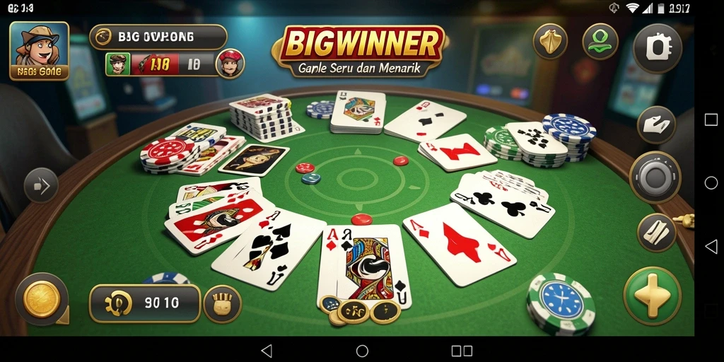 Tampilan game Gaple yang seru di BIGWINNER.