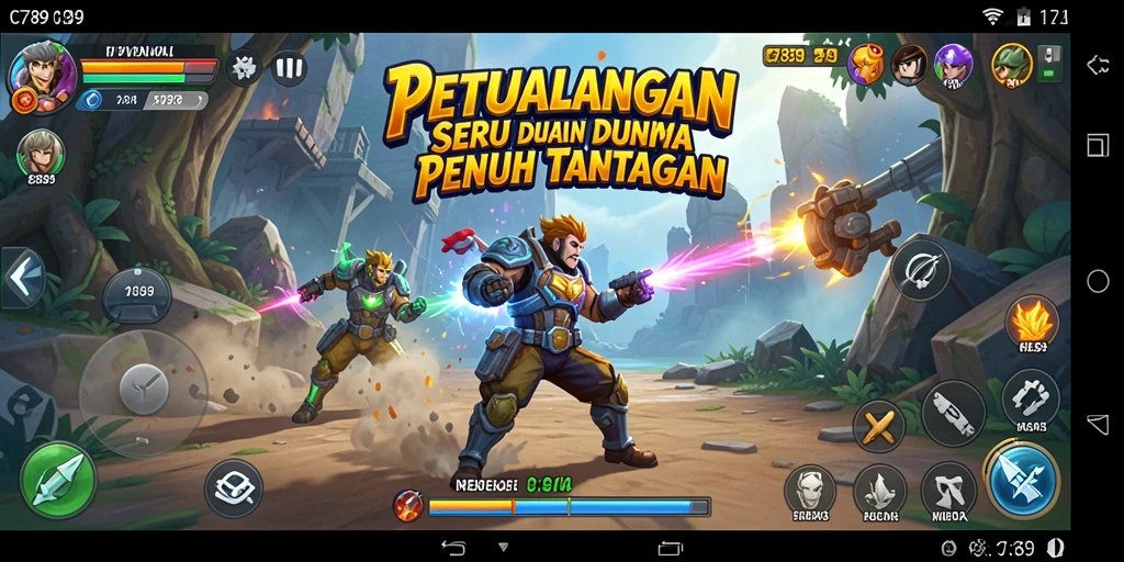 Screenshot C789 menampilkan petualangan epik dalam dunia yang berwarna-warni.
