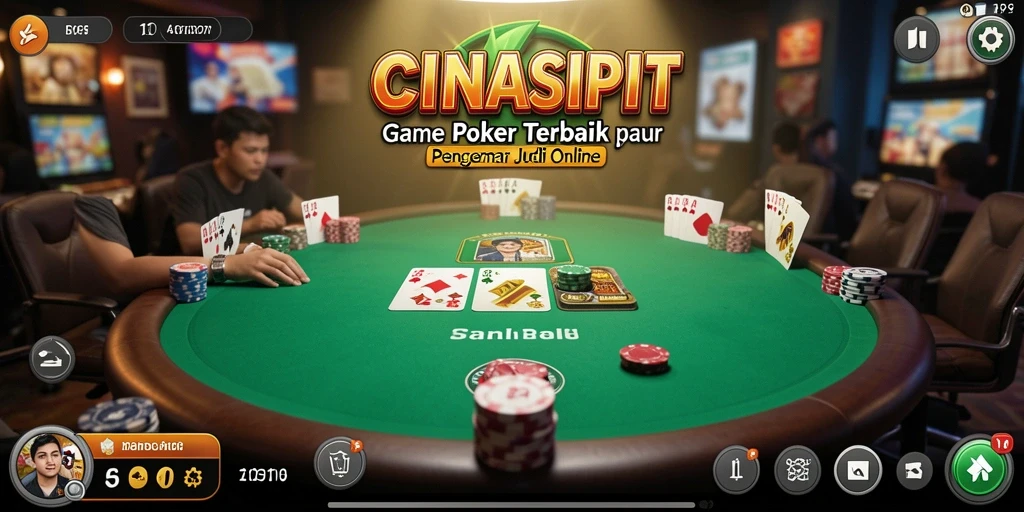 Tampilan menarik gameplay poker CINASIPIT yang penuh aksi.
