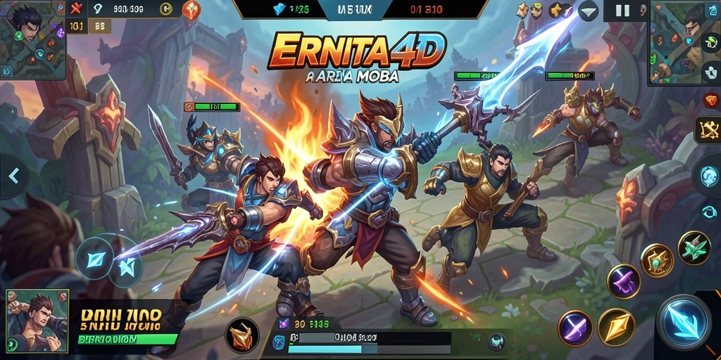 Tampilan seru gameplay MOBA di ERNITA4D.