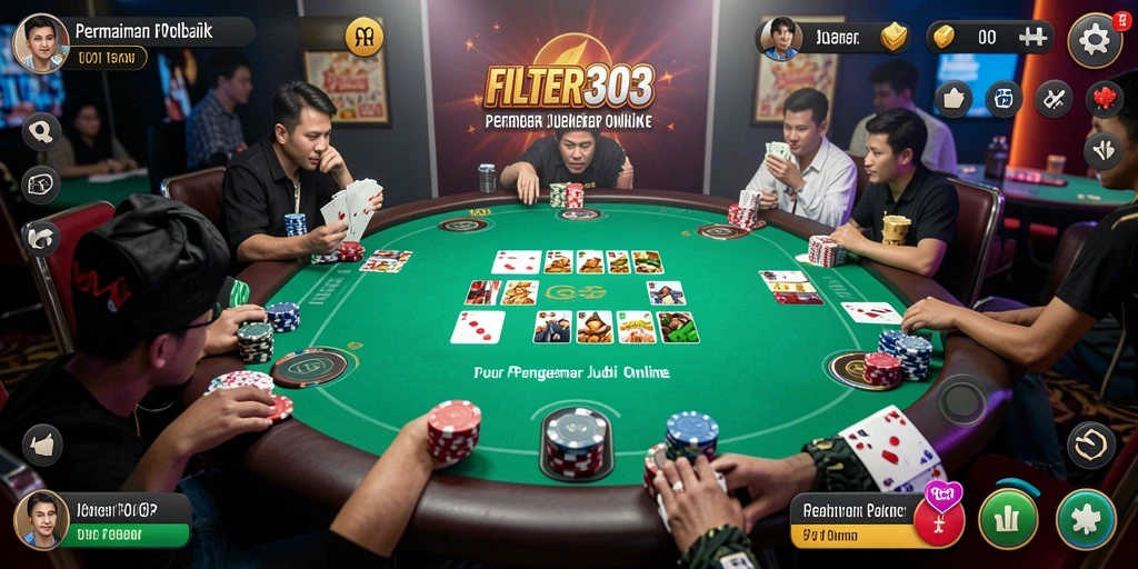 Tampilan gameplay yang seru dari FILTER303 dalam permainan poker.