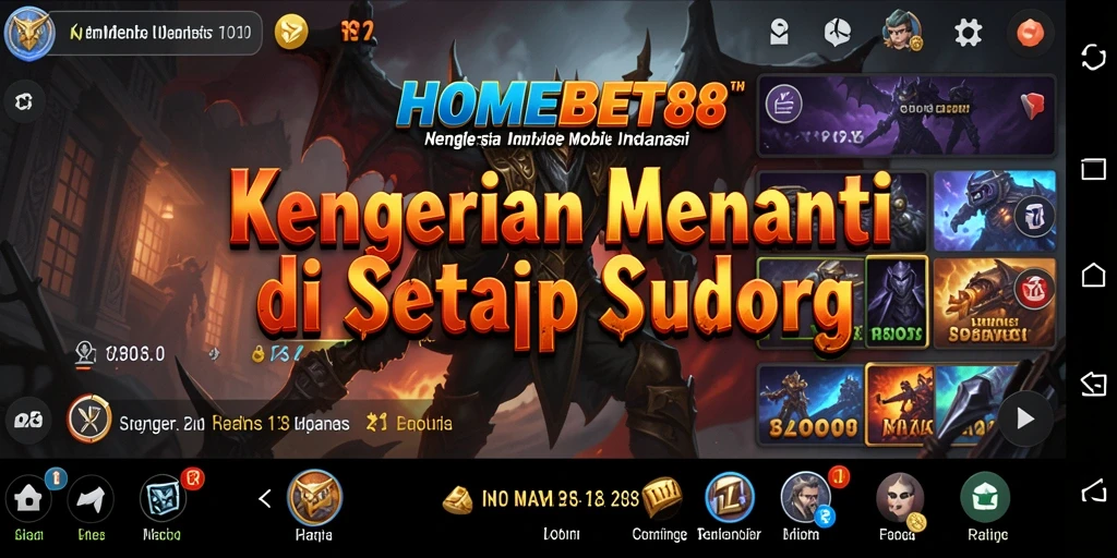 Tangkapan layar gameplay HOMEBET88 menampilkan suasana mencekam di dalam rumah angker.