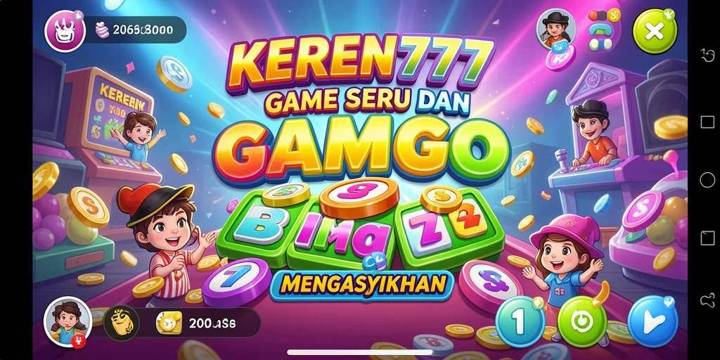 Tampilan gameplay seru dari KEREN777 di aplikasi Bingo.