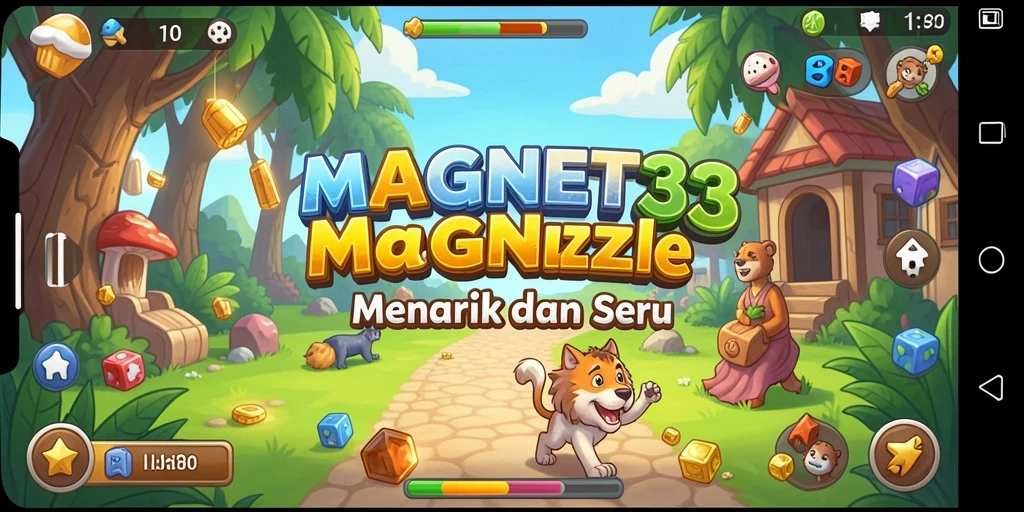 Screenshot utama gameplay MAGNET33 yang menampilkan tantangan puzzle.