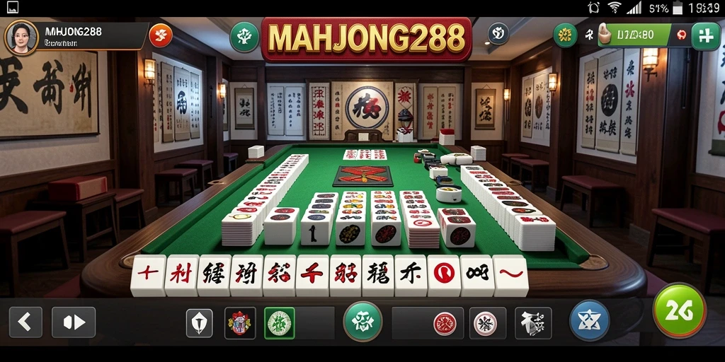 Tampilan gameplay seru di MAHJONG288 dengan irama musik.