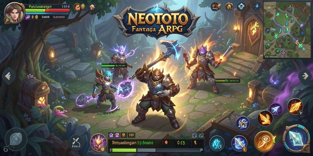 Tampilan gameplay seru di NEOTOTO dengan aksi ARPG yang mendebarkan.