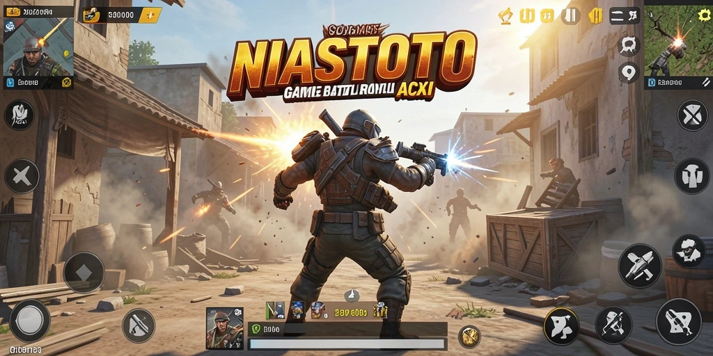 Tangkapan layar NIASTOTO menampilkan momen menegangkan dalam Battle Royale.