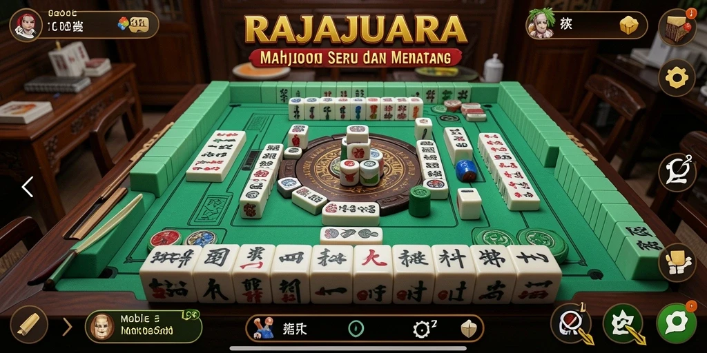 Screenshot menampilkan aksi seru dalam permainan Mahjong RAJAJUARA.