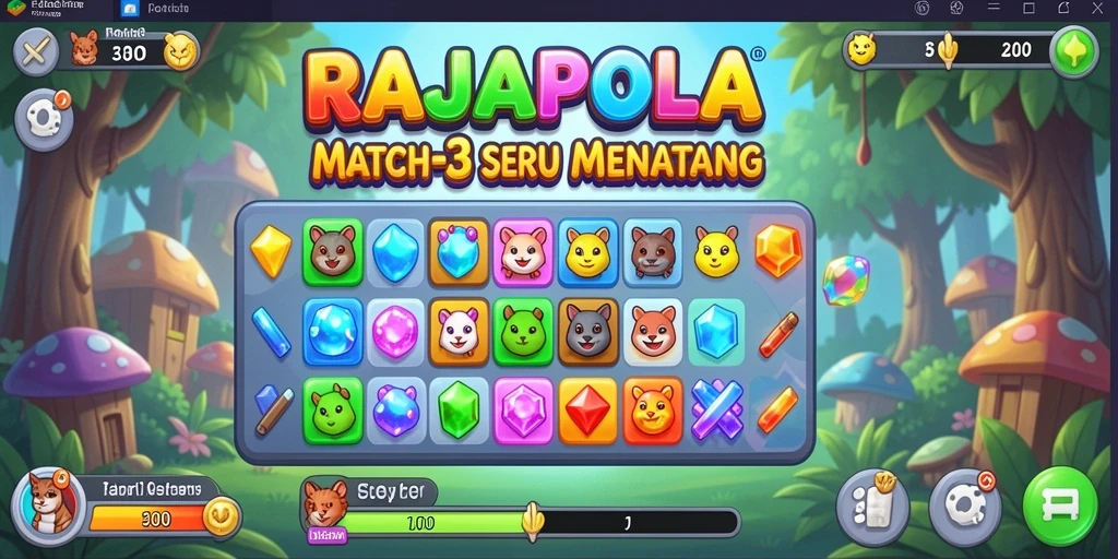 Tampilkan gameplay seru RAJAPOLA dengan tantangan match-3 yang menarik.