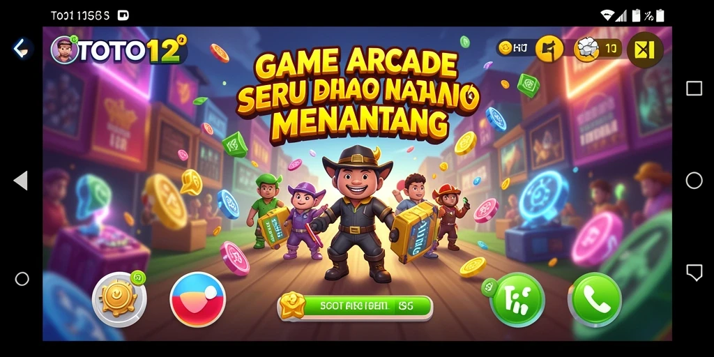 Screenshot TOTO12 memperlihatkan serunya gameplay arcade dengan karakter yang dinamis.
