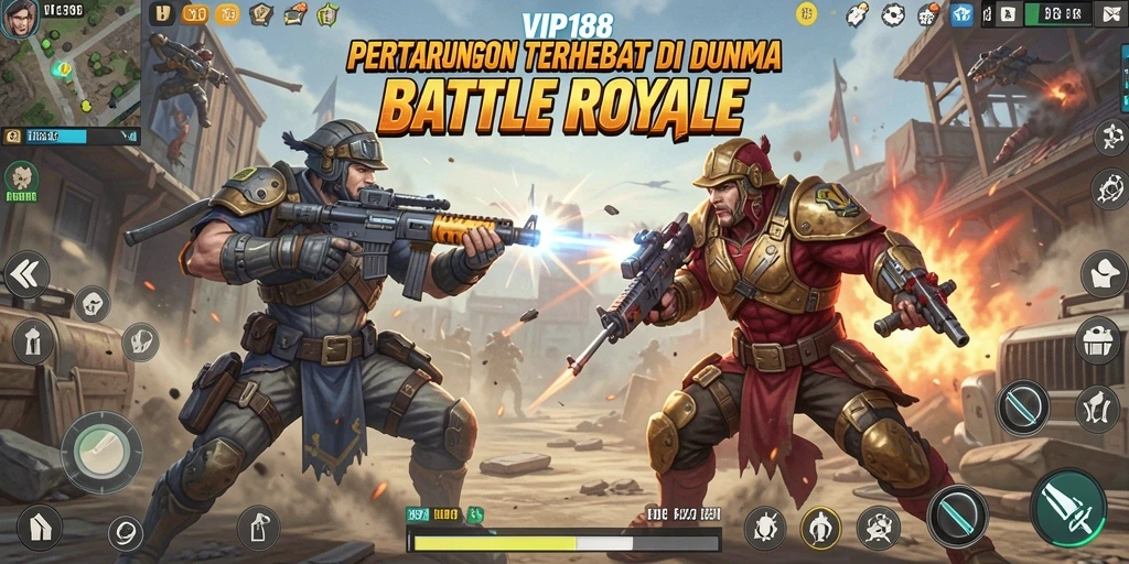 Gameplay intens dan seru dalam VIP188 Battle Royale.
