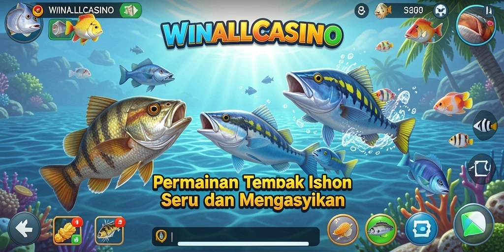 Gameplay menarik dari WINALLCASINO menampilkan aksi menembak ikan.